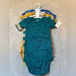 Carter's Teal, Yellow, and Blue Bodysuits Set